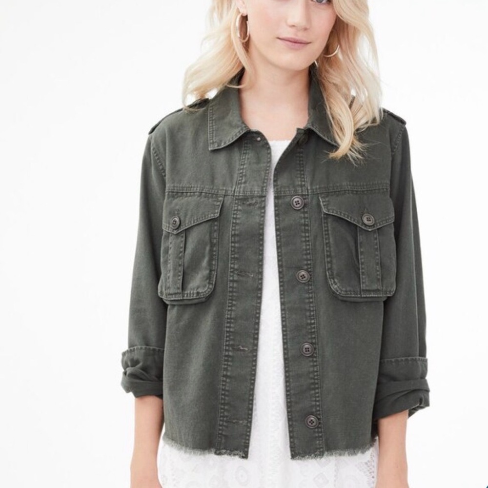 Aeropostale Frayed Military Jacket Size Small
